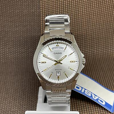 Casio MTP-1370D-7A2 Analog Stainless Steel Day Date Men's Casual Dress Watch - Görsel 1
