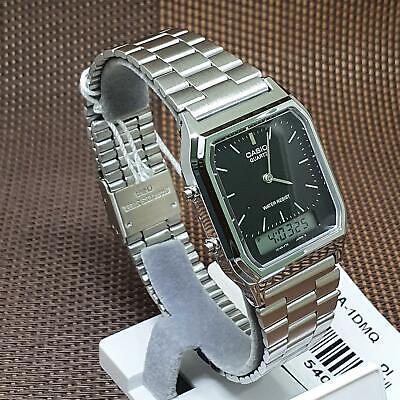 Casio AQ-230A-1D Vintage Retro Stainless Steel Black Dial Alarm Men's Watch - Görsel 3