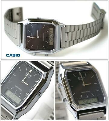 Casio AQ-230A-1D Vintage Retro Stainless Steel Black Dial Alarm Men's Watch - Görsel 10