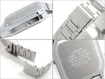 Casio AQ-230A-1D Vintage Retro Stainless Steel Black Dial Alarm Men's Watch - Görsel 11