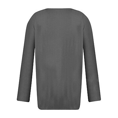 Women Button V Neck Long Sleeve Tops Fall Clothes Pullover Shirts Blouse Tunic - Görsel 4