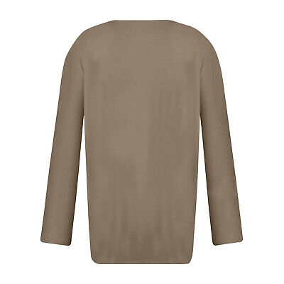 Women Button V Neck Long Sleeve Tops Fall Clothes Pullover Shirts Blouse Tunic - Görsel 6