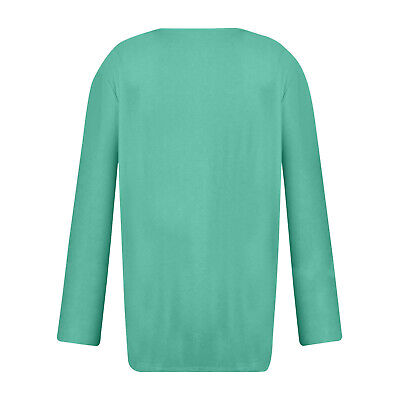 Women Button V Neck Long Sleeve Tops Fall Clothes Pullover Shirts Blouse Tunic - Görsel 8