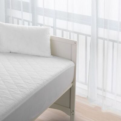 Natural Home Breathable 100% Organic Cotton Quilted Mattress Protector Cot - Görsel 2