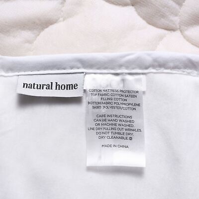 Natural Home Breathable 100% Organic Cotton Quilted Mattress Protector Cot - Görsel 4