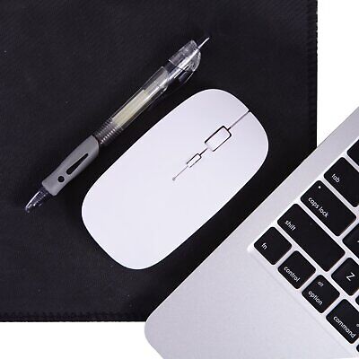 Wireless 2.4GHz Optical Slim White Mouse With Mini USB Receiver For Laptop PC - Görsel 2