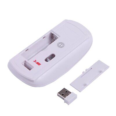 Wireless 2.4GHz Optical Slim White Mouse With Mini USB Receiver For Laptop PC - Görsel 3