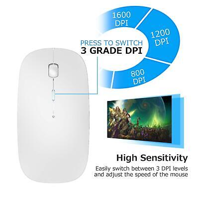 Wireless 2.4GHz Optical Slim White Mouse With Mini USB Receiver For Laptop PC - Görsel 5