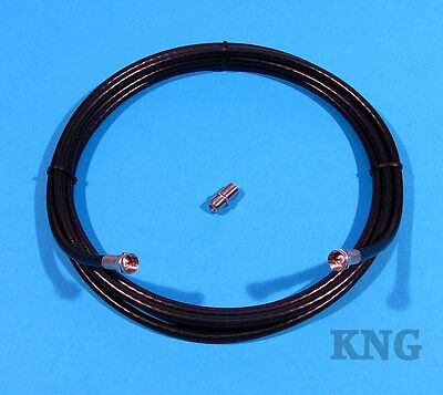 3m/6m/9m/12m/15m Satellite Cable F Plug Coaxial Lead + Extension Coupler Socket - Görsel 1