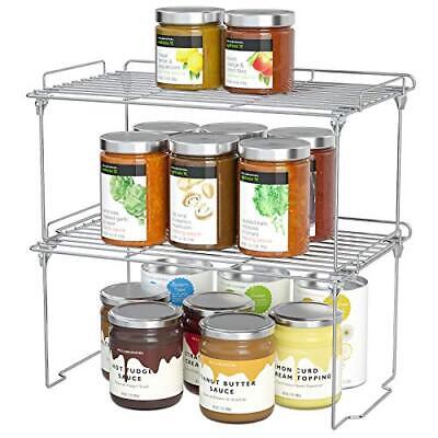 Kitchen Cupboard Organiser Shelf Organiser Kitchen Storage, Stackable - Görsel 1