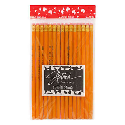 15 HB Pencils - Pencil With Eraser Rubber Tip School Stationery Kids Learning - Görsel 2