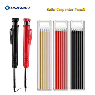 Solid Carpenter Pencil Set for Construction Built-in Sharpener Drawing - Görsel 1