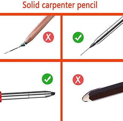 Solid Carpenter Pencil Set for Construction Built-in Sharpener Drawing - Görsel 5