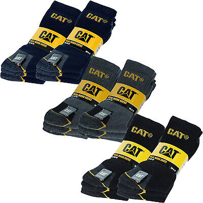 6 Pairs of CAT Caterpillar Mens Adults Heavy Duty Industrial Workwear Socks