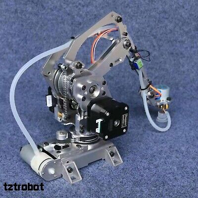 22A Full Metal 4-Axis Stepper Mechanical Arm Kit+Sucker&Clamper Industrial Robot - Görsel 1
