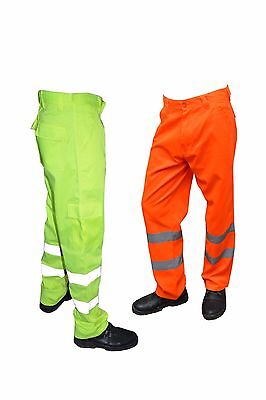 Hi Viz Orange Trouser Black Yellow Navy Work wear Cargo Railway Highway trouser - Görsel 2