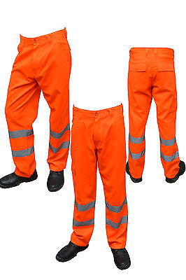 Hi Viz Orange Trouser Black Yellow Navy Work wear Cargo Railway Highway trouser - Görsel 3