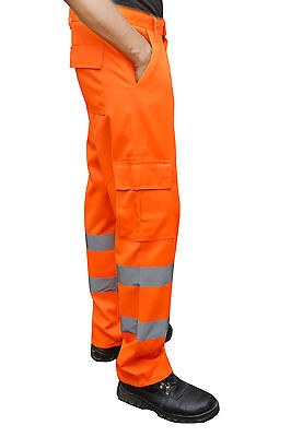 Hi Viz Orange Trouser Black Yellow Navy Work wear Cargo Railway Highway trouser - Görsel 4