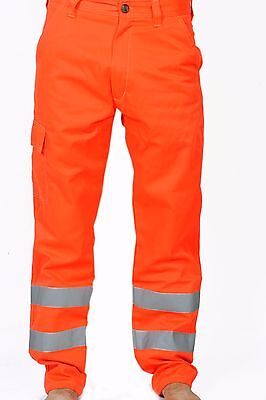 Hi Viz Orange Trouser Black Yellow Navy Work wear Cargo Railway Highway trouser - Görsel 5