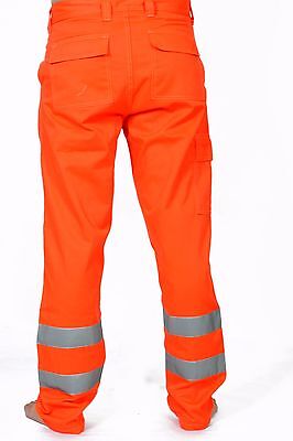 Hi Viz Orange Trouser Black Yellow Navy Work wear Cargo Railway Highway trouser - Görsel 6