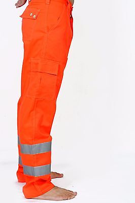 Hi Viz Orange Trouser Black Yellow Navy Work wear Cargo Railway Highway trouser - Görsel 8