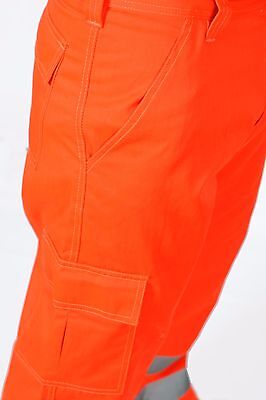 Hi Viz Orange Trouser Black Yellow Navy Work wear Cargo Railway Highway trouser - Görsel 9