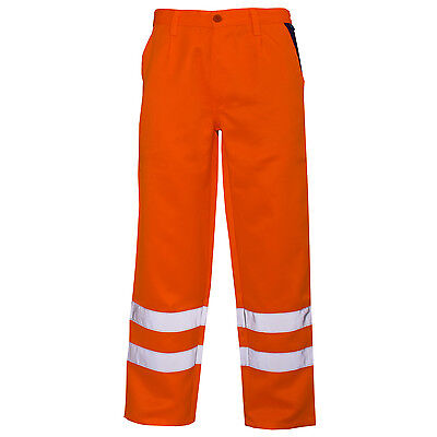 Hi Viz Orange Trouser Black Yellow Navy Work wear Cargo Railway Highway trouser - Görsel 10