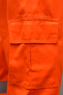 Hi Viz Orange Trouser Black Yellow Navy Work wear Cargo Railway Highway trouser - Görsel 11