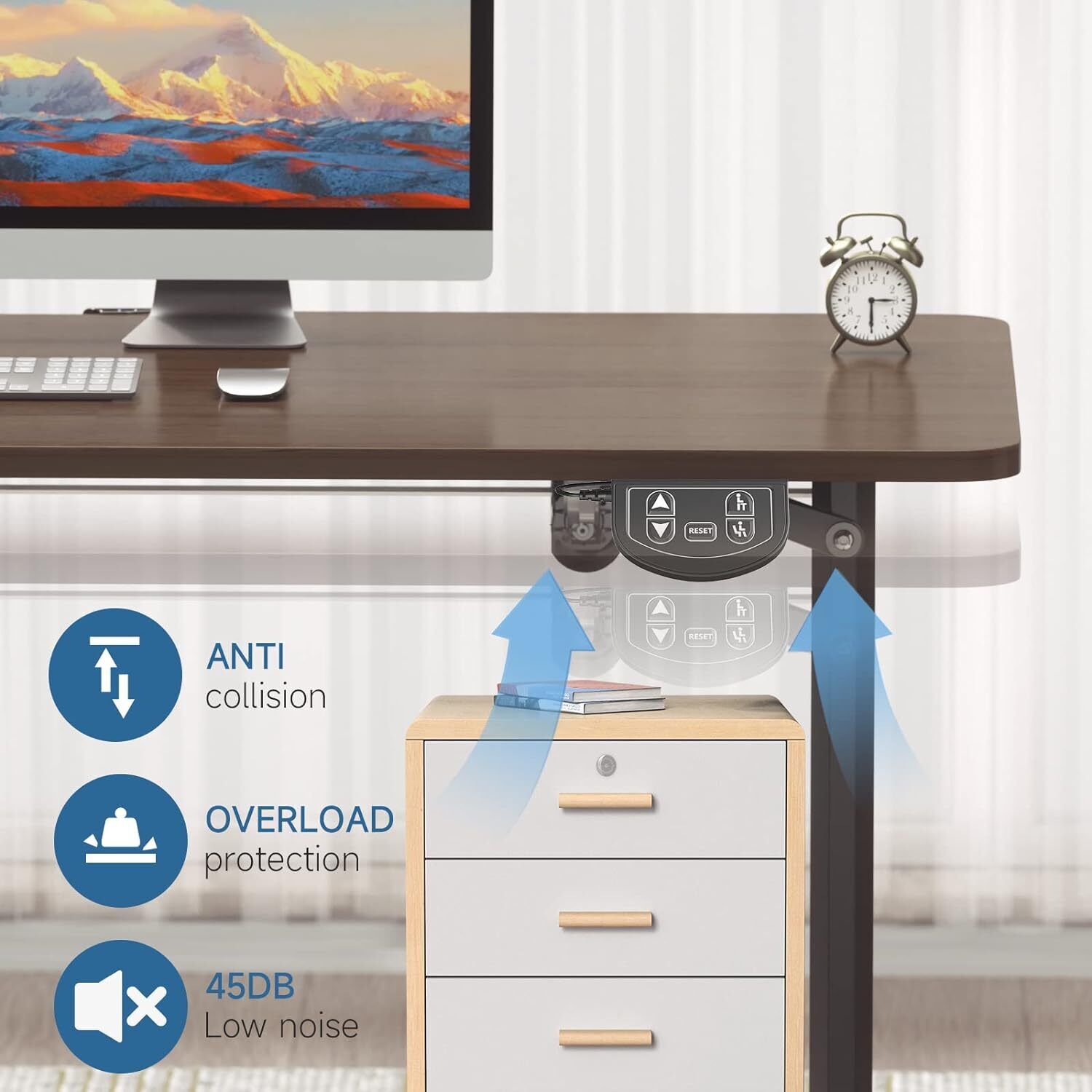 Electric Standing Desk Height Adjustable Sit to Stand Table Computer Workstation - Görsel 4