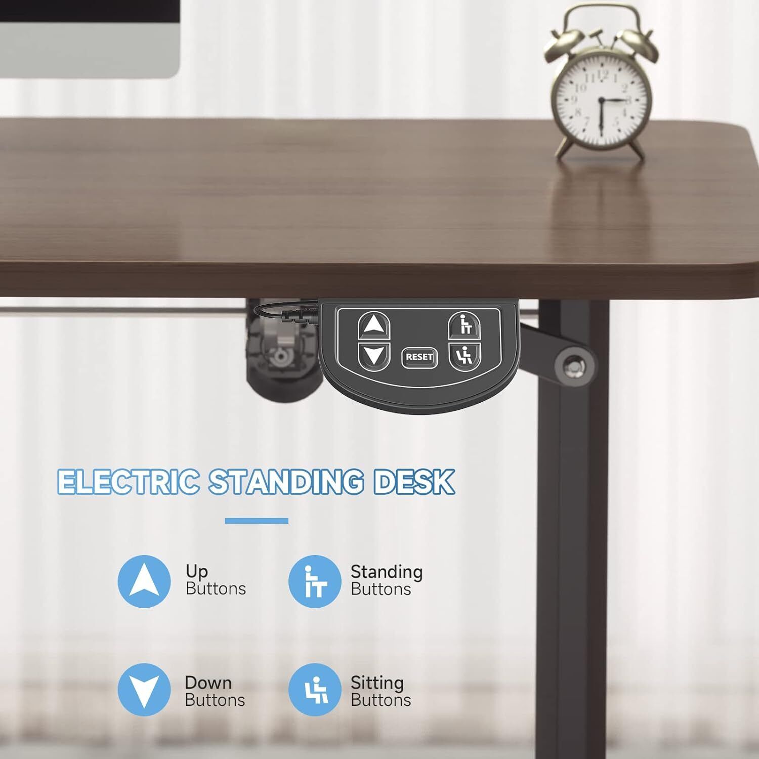 Electric Standing Desk Height Adjustable Sit to Stand Table Computer Workstation - Görsel 8