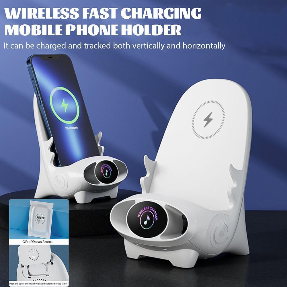 Mini chair wireless fast charger multifunctional phone holder - Görsel 3