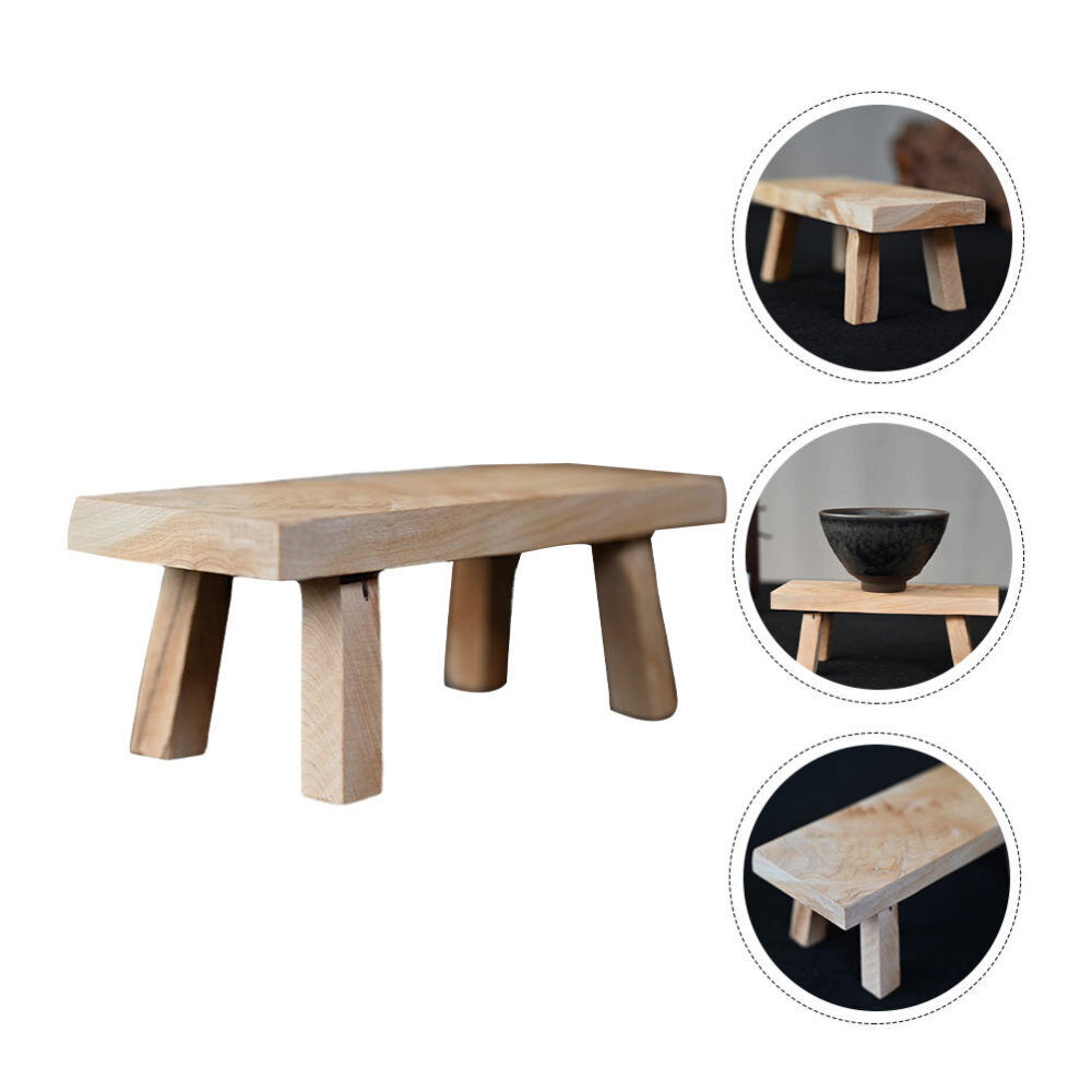 bathroom potty stool wood gardening stool 2x Desktop Flowerpot Base Wooden - Görsel 5