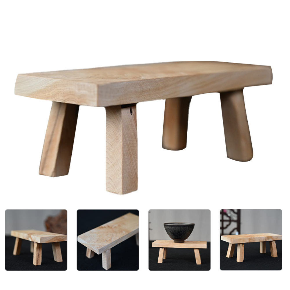 bathroom potty stool wood gardening stool 2x Desktop Flowerpot Base Wooden - Görsel 8