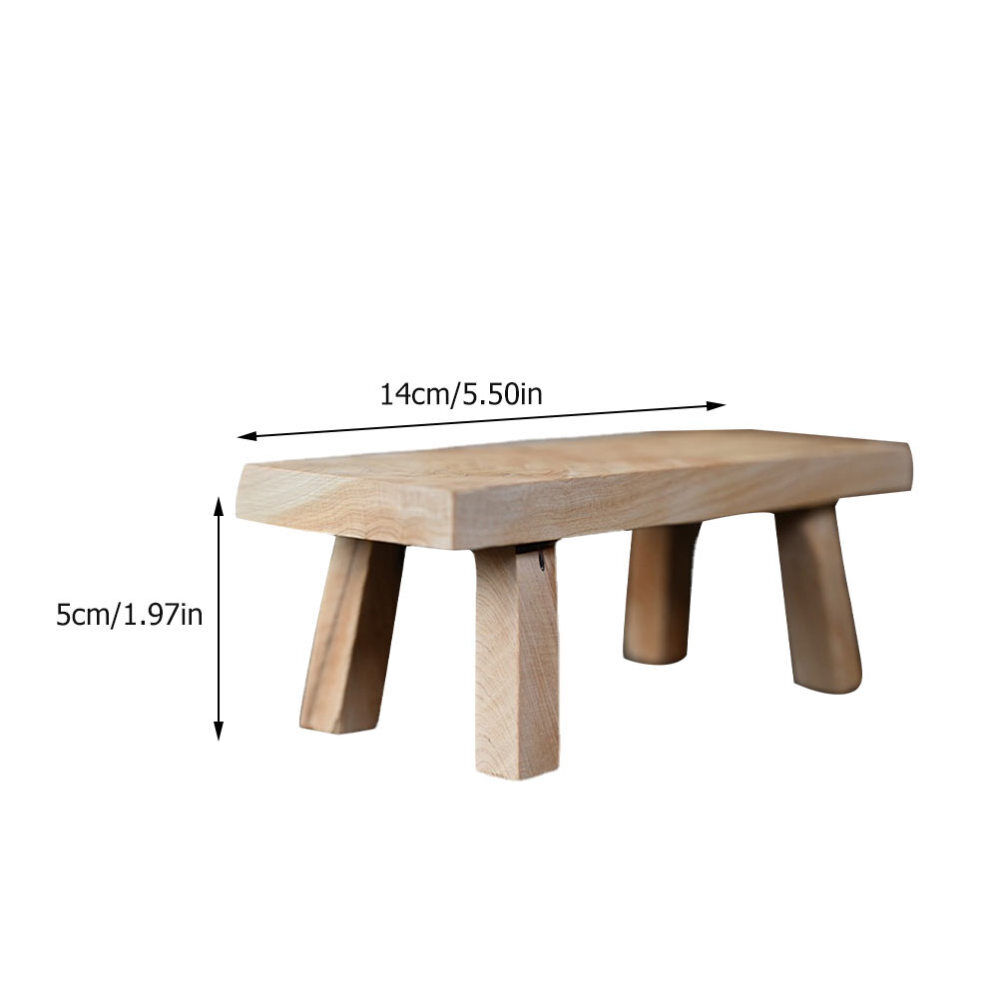 bathroom potty stool wood gardening stool 2x Desktop Flowerpot Base Wooden - Görsel 9