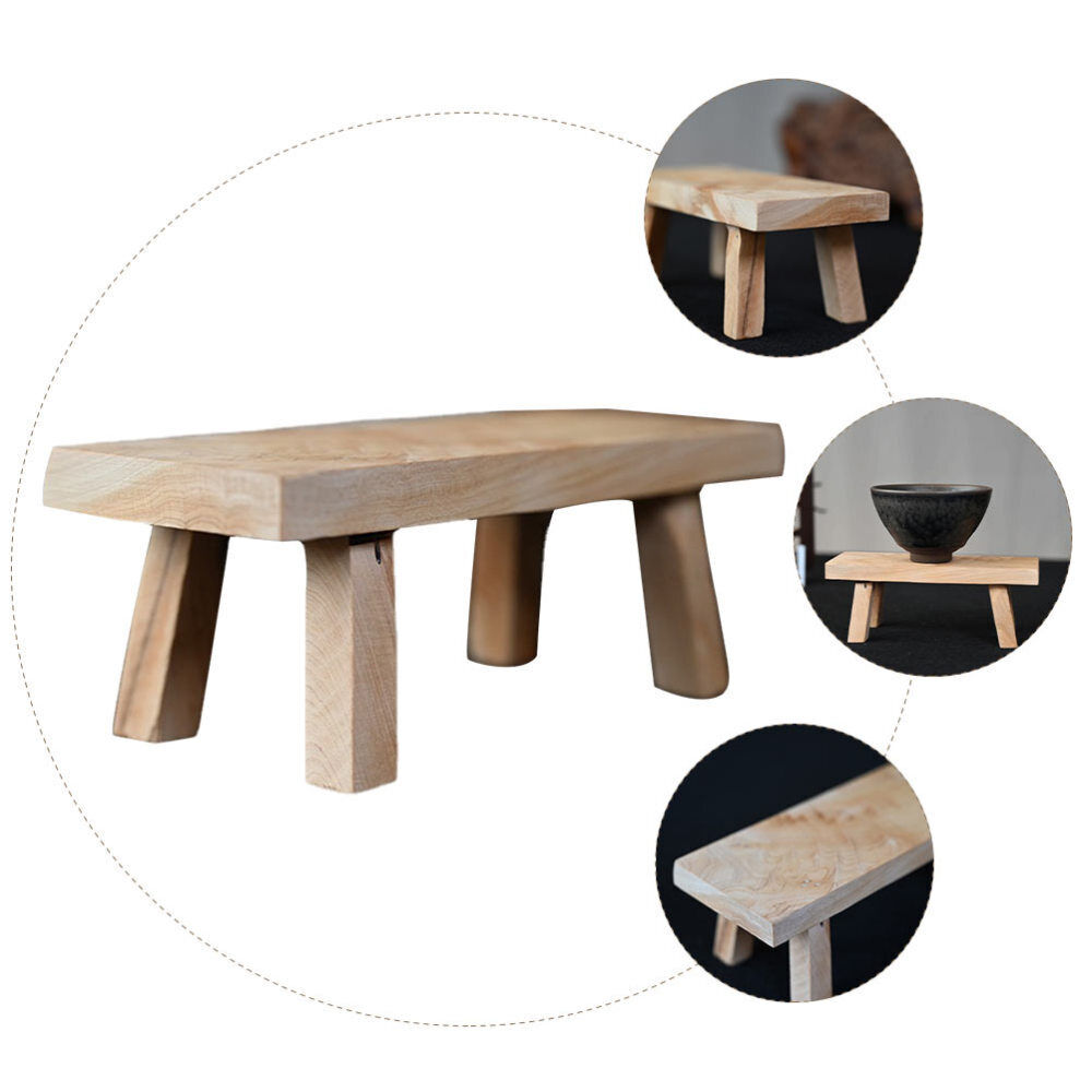 bathroom potty stool wood gardening stool 2x Desktop Flowerpot Base Wooden - Görsel 10