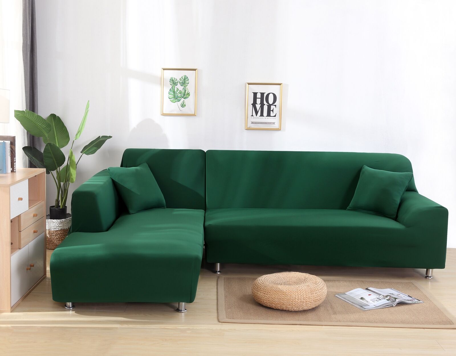 Solid Color Stretch Sofa Covers Corner Couch Cover ArmChair Cover 1/2/3/4 Seater - Görsel 12