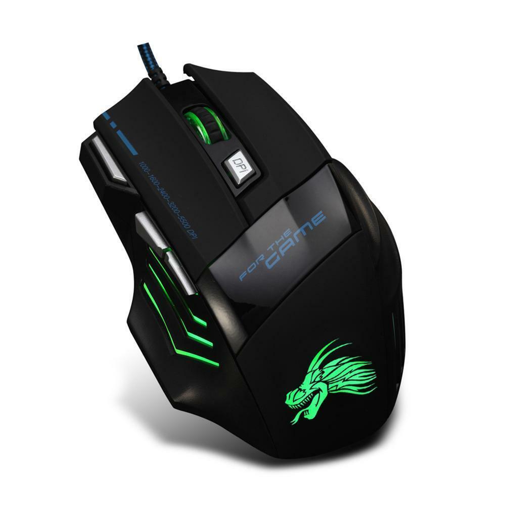 Gaming Maus Optische USB Gamer Mouse 2400DPI Beleuchtet 6 Tasten PC Computer - Görsel 3