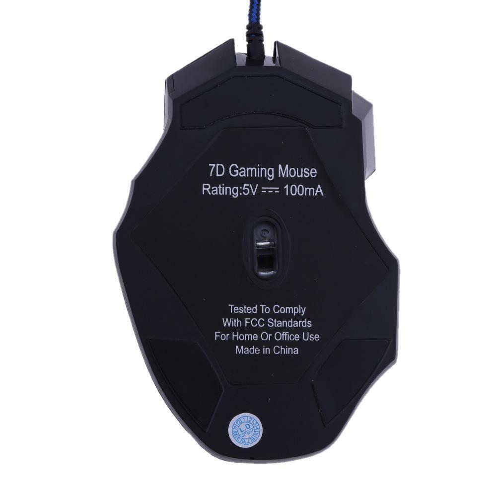 Gaming Maus Optische USB Gamer Mouse 2400DPI Beleuchtet 6 Tasten PC Computer - Görsel 4