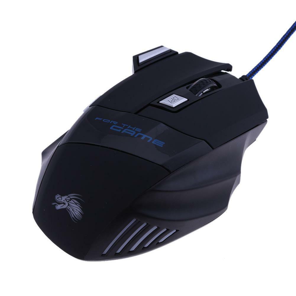 Gaming Maus Optische USB Gamer Mouse 2400DPI Beleuchtet 6 Tasten PC Computer - Görsel 5