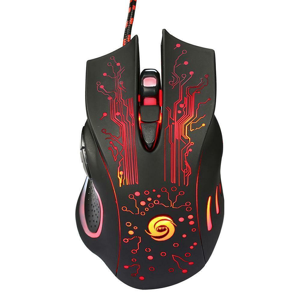 Gaming Maus Optische USB Gamer Mouse 2400DPI Beleuchtet 6 Tasten PC Computer - Görsel 7