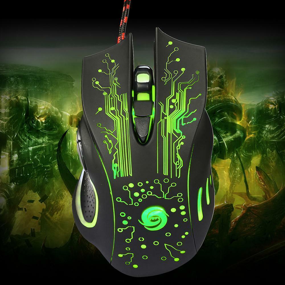 Gaming Maus Optische USB Gamer Mouse 2400DPI Beleuchtet 6 Tasten PC Computer - Görsel 9