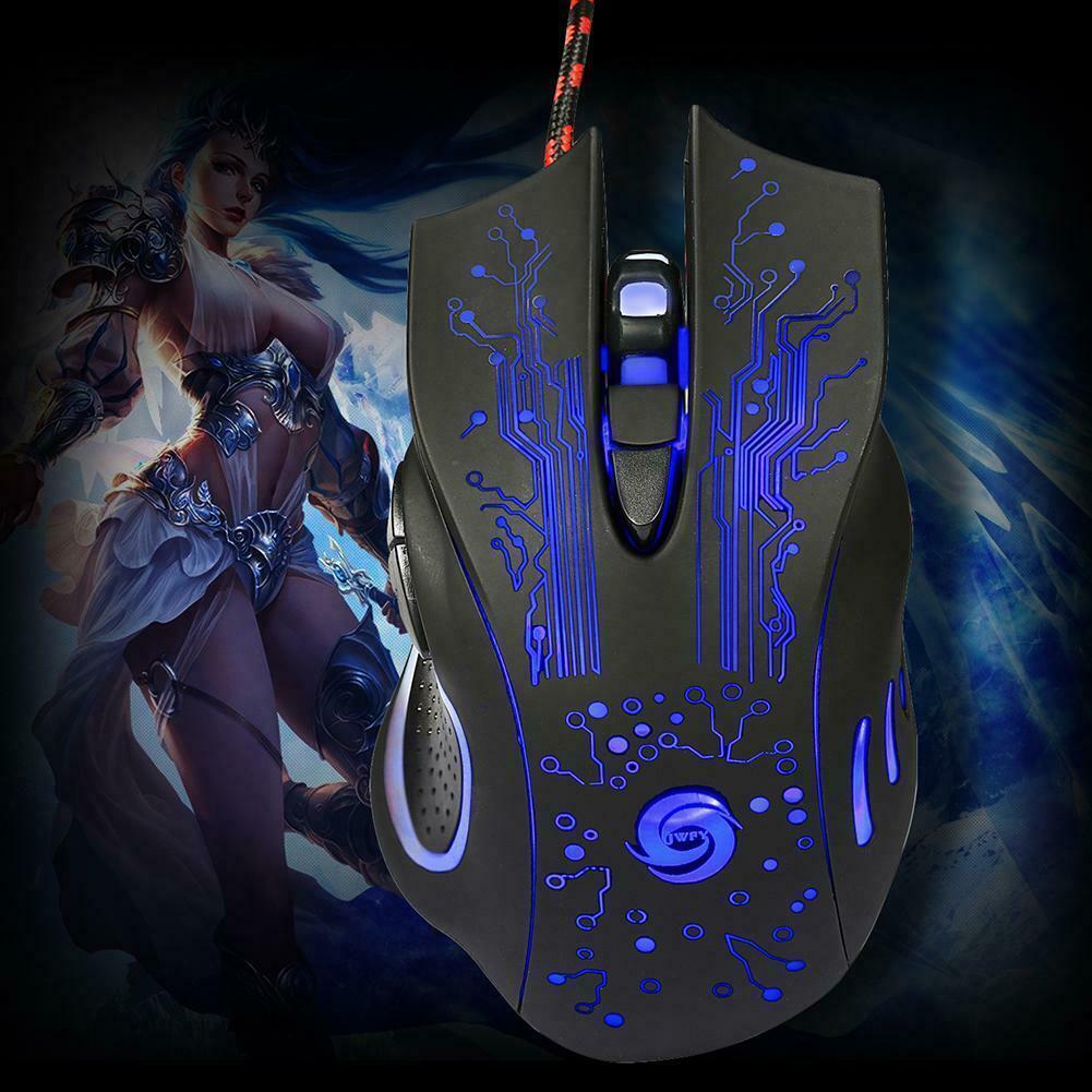 Gaming Maus Optische USB Gamer Mouse 2400DPI Beleuchtet 6 Tasten PC Computer - Görsel 10