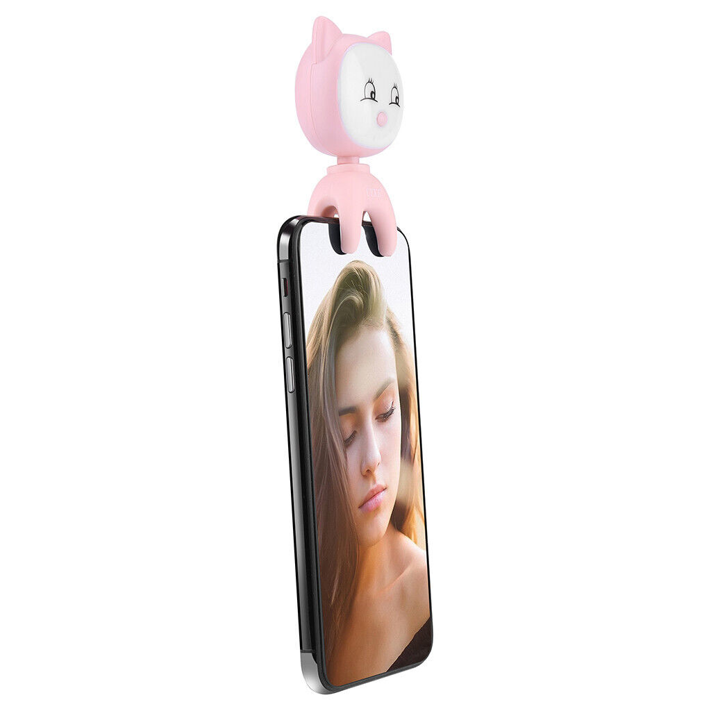 Selfie Adjustable Phone Camera Light  Cell Phone Cartoon Cat Fill-Light Clips - Görsel 7