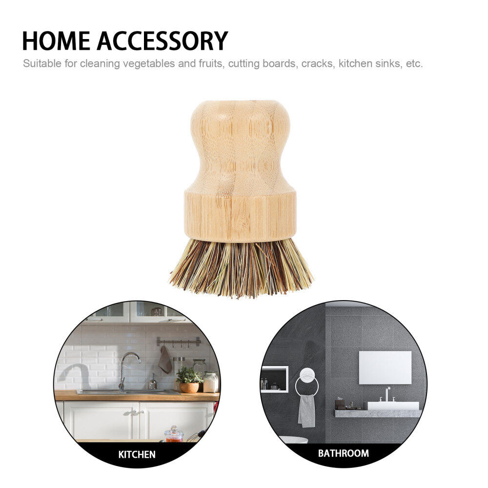 Kitchen Cleaning Brush Scrub Dish Washing Scrubbers Wooden Ball - Görsel 5