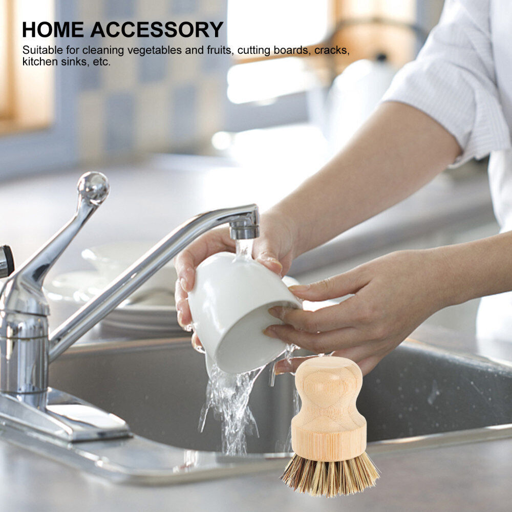 Kitchen Cleaning Brush Scrub Dish Washing Scrubbers Wooden Ball - Görsel 9