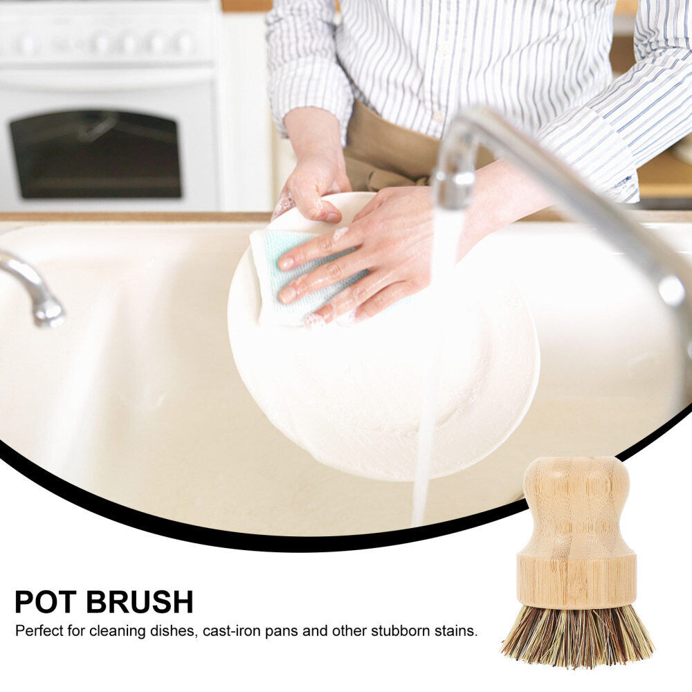 Kitchen Cleaning Brush Scrub Dish Washing Scrubbers Wooden Ball - Görsel 11
