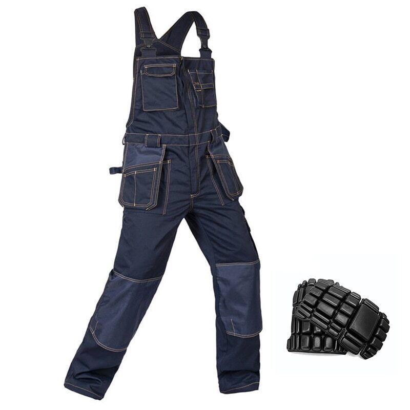 Work clothes Work bibs and braces Long pants Garage vest with knee pads - Görsel 2