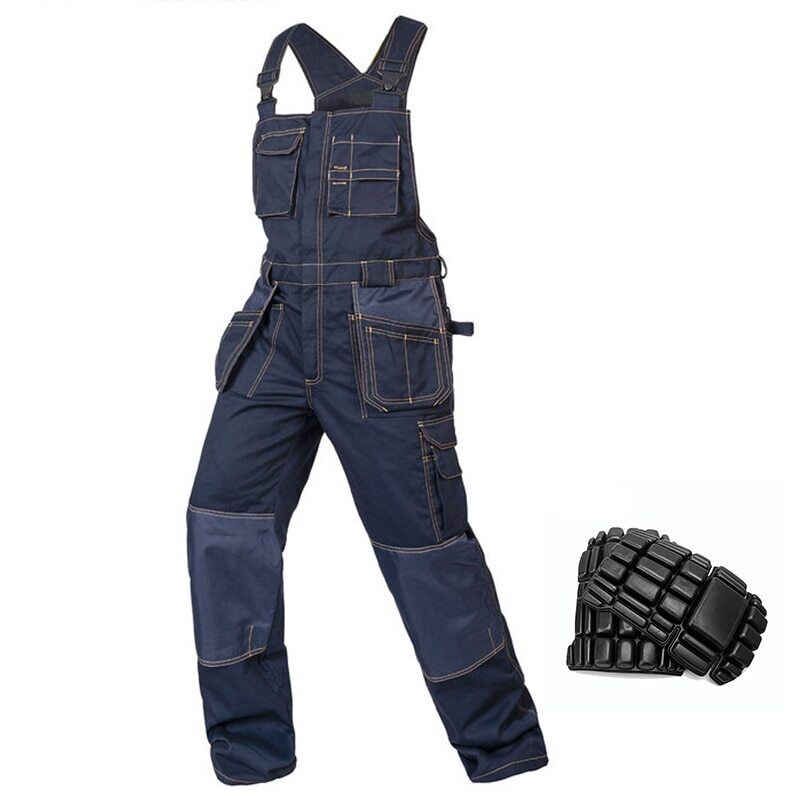 Work clothes Work bibs and braces Long pants Garage vest with knee pads - Görsel 3
