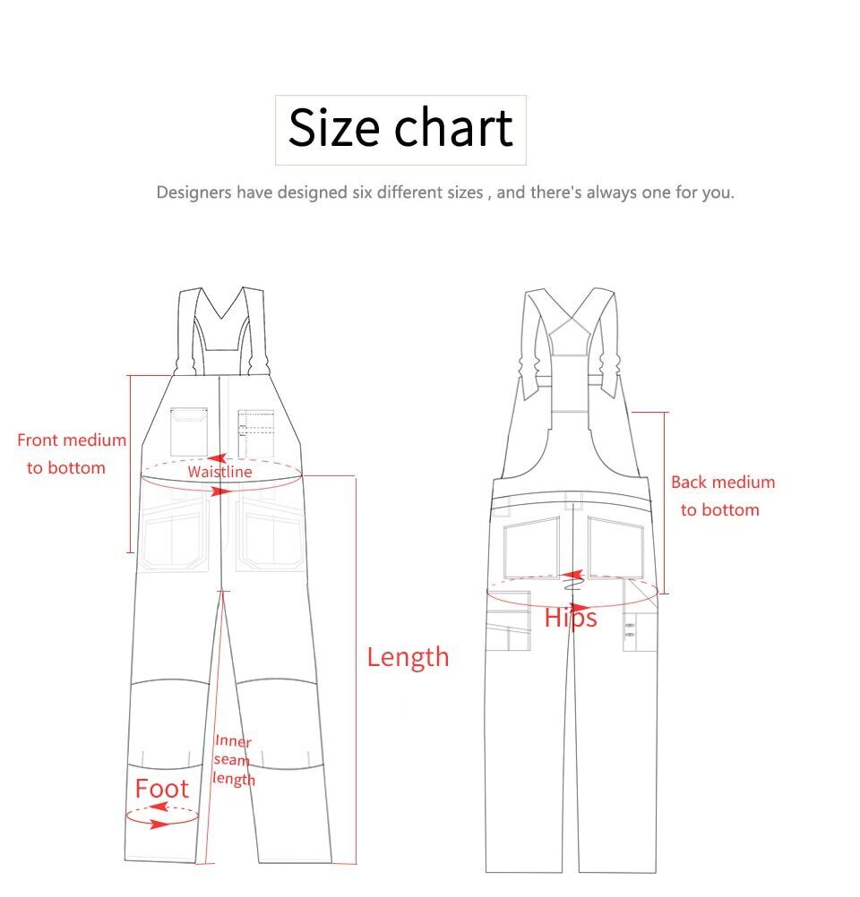 Work clothes Work bibs and braces Long pants Garage vest with knee pads - Görsel 7