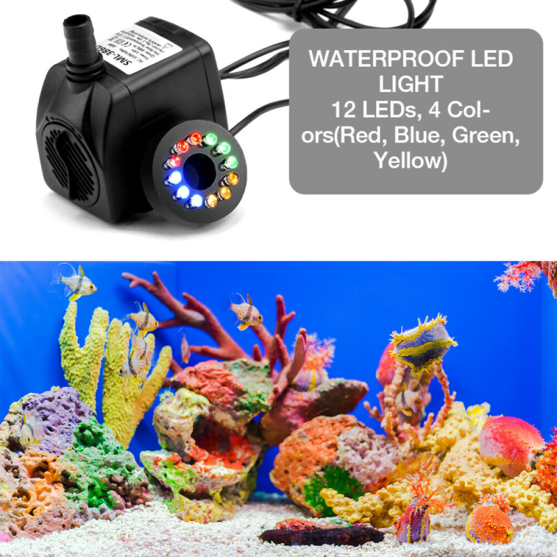 Submersible Pump With 12 Led 16W Lights For Fountain Pool And Garden Pool - Görsel 5